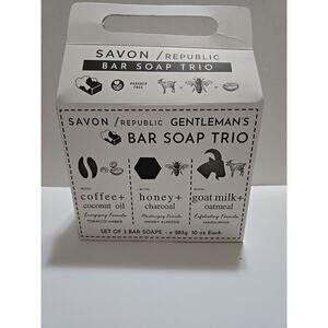 SAVON/Republic Gentleman’s Bar Soap Trio 10oz Goat Milk Coconut Oil Paraben Free